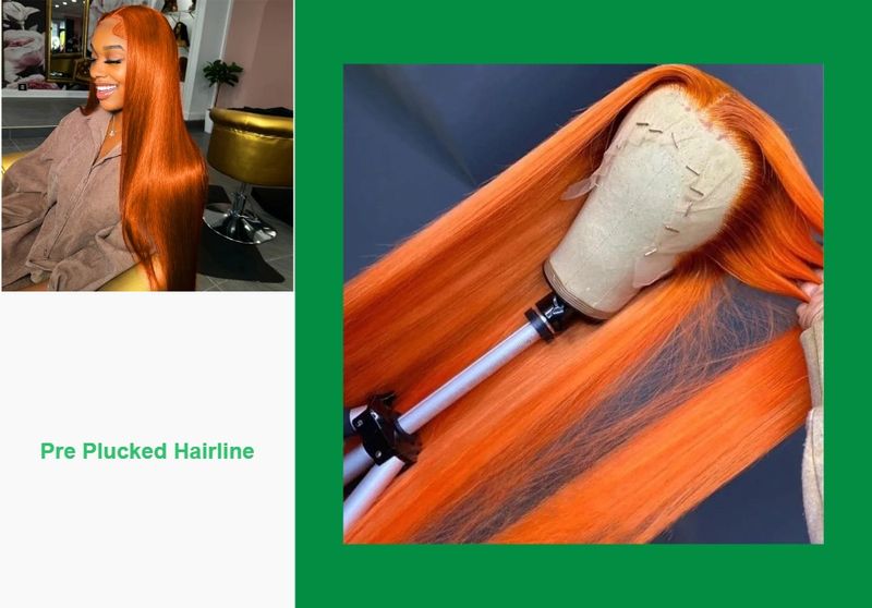 IAMVIP Transparent Wig For Women Ginger Orange 13x6 Wigs Bone Straight 13x4 Human Hair Lace Front Wi_voghion.com
