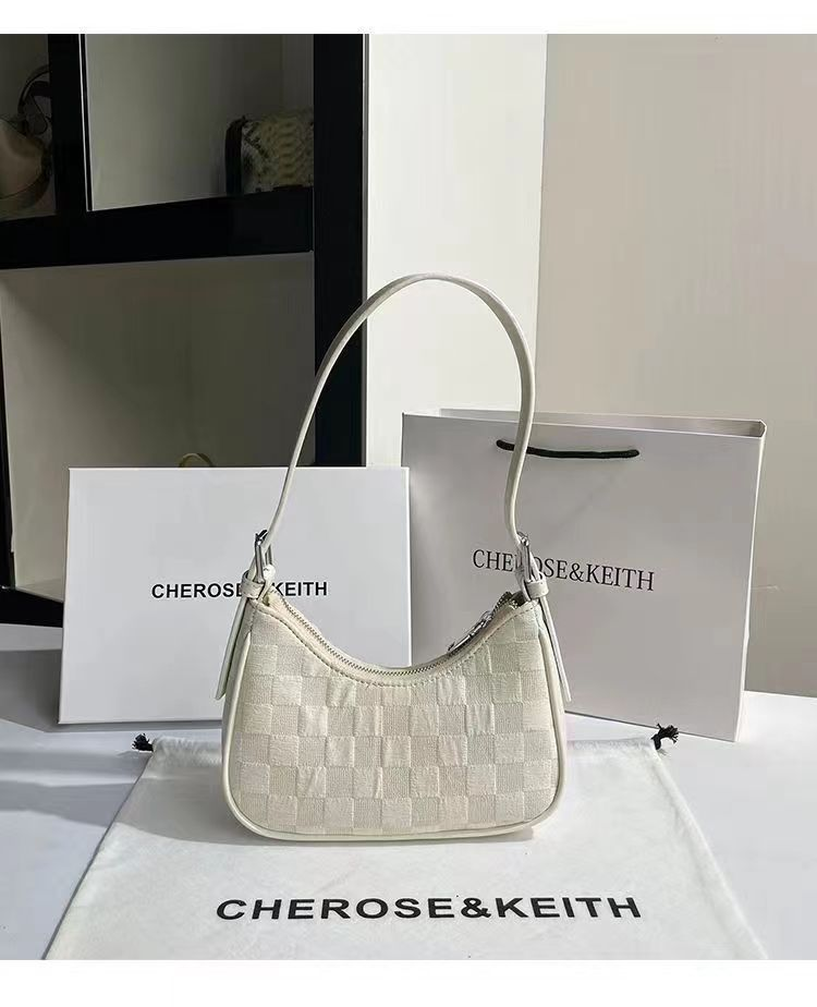 Borsa Crescent Wrap Crescent Crescent Crema piccola Borsa a tracolla Stick Feeling Avanzata per donna autunno e inverno_voghion.com