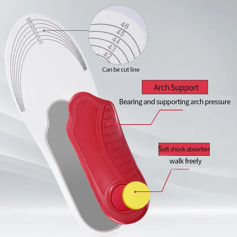 1 Pair Advanced High Arch For Orthopedic Arco Of Flat Feet Support Foot Care Fasciitis Relief Insoles_voghion.com