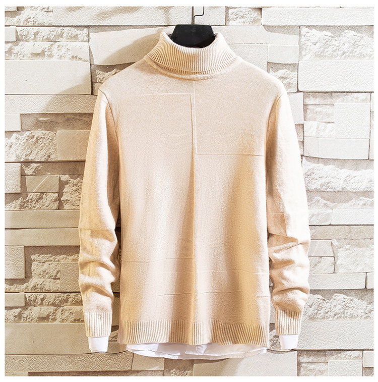 Heren Herfst- en Wintermodellen Voor- en achterkant Casual Mode Pullover Coltrui Slim-fit Sweater Buitenlandse Handel Lopende hoeveelheid_voghion.com