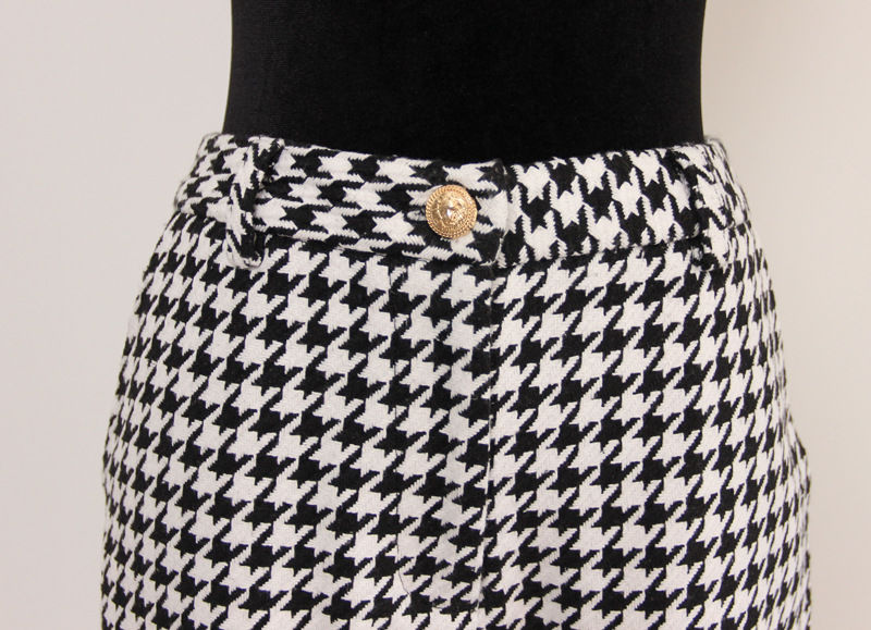 Women's clothing spring and autumn new fashion classic houndstooth tweed tassel women's suit jacket woolen top coat_voghion.com