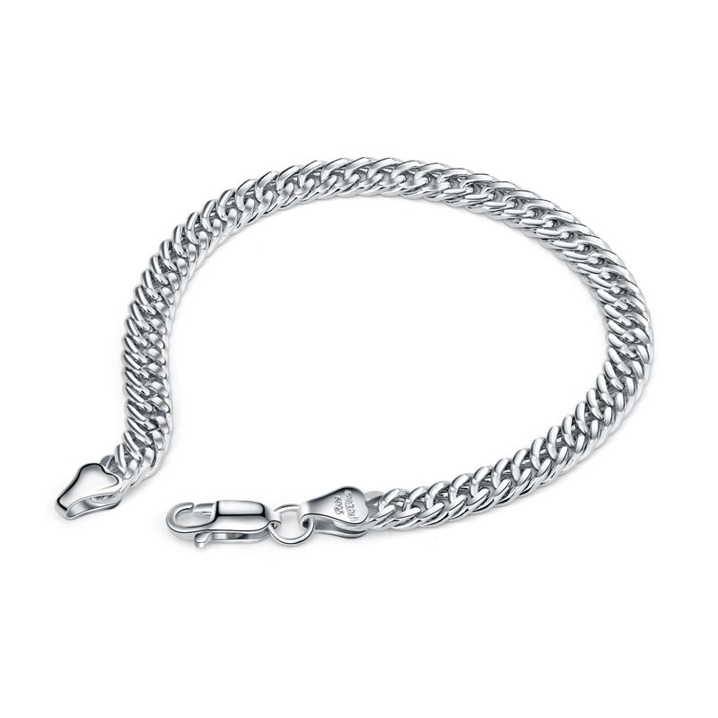 Bracciale in argento da uomo, alla moda, con catena a frusta da 6 mm, gioiello rock hip hop alla moda._voghion.com