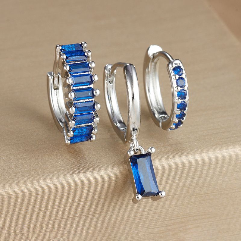 Damenschmuck Geometrisches Tropfen-Ohrstecker-Set mit Strasssteinen, 3-teiliges vergoldetes Ohrhänger-Set, minimalistisches schickes Modeaccessoire_voghion.com