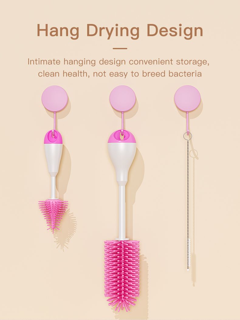 Conjunto de escovas para mamadeiras de silicone 3 em 1 com chupeta e canudo, ideal para canudinho de água com canudinho e garrafa térmica_voghion.com