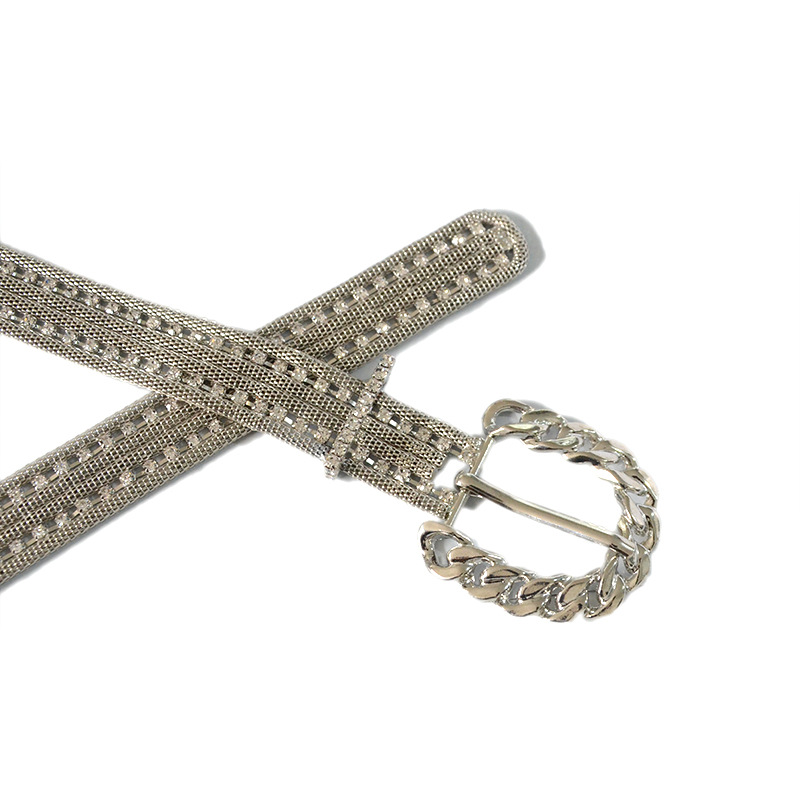Chai décoratif décontracté pour femmes, diamod d'eau, ilaid, ceinture à boucle aiguille, jupe assortie pour femmes, taille de chemise_voghion.com