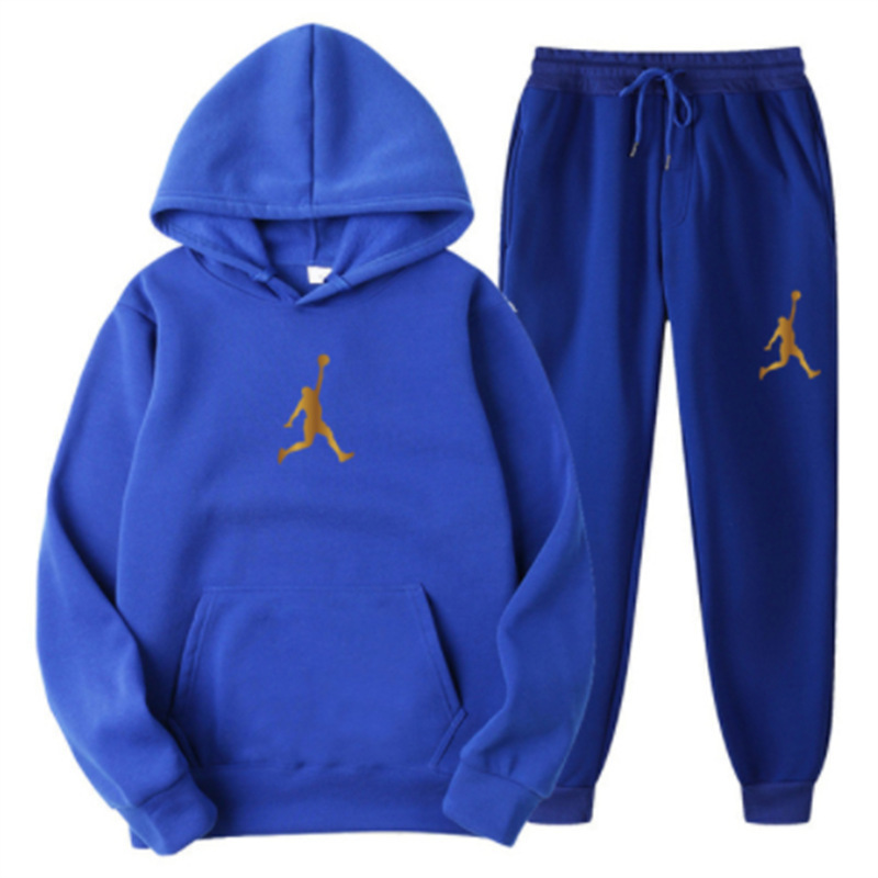 N S Autunno Inverno Stampa Tuta sportiva casual Felpa con cappuccio Set da due pezzi_voghion.com