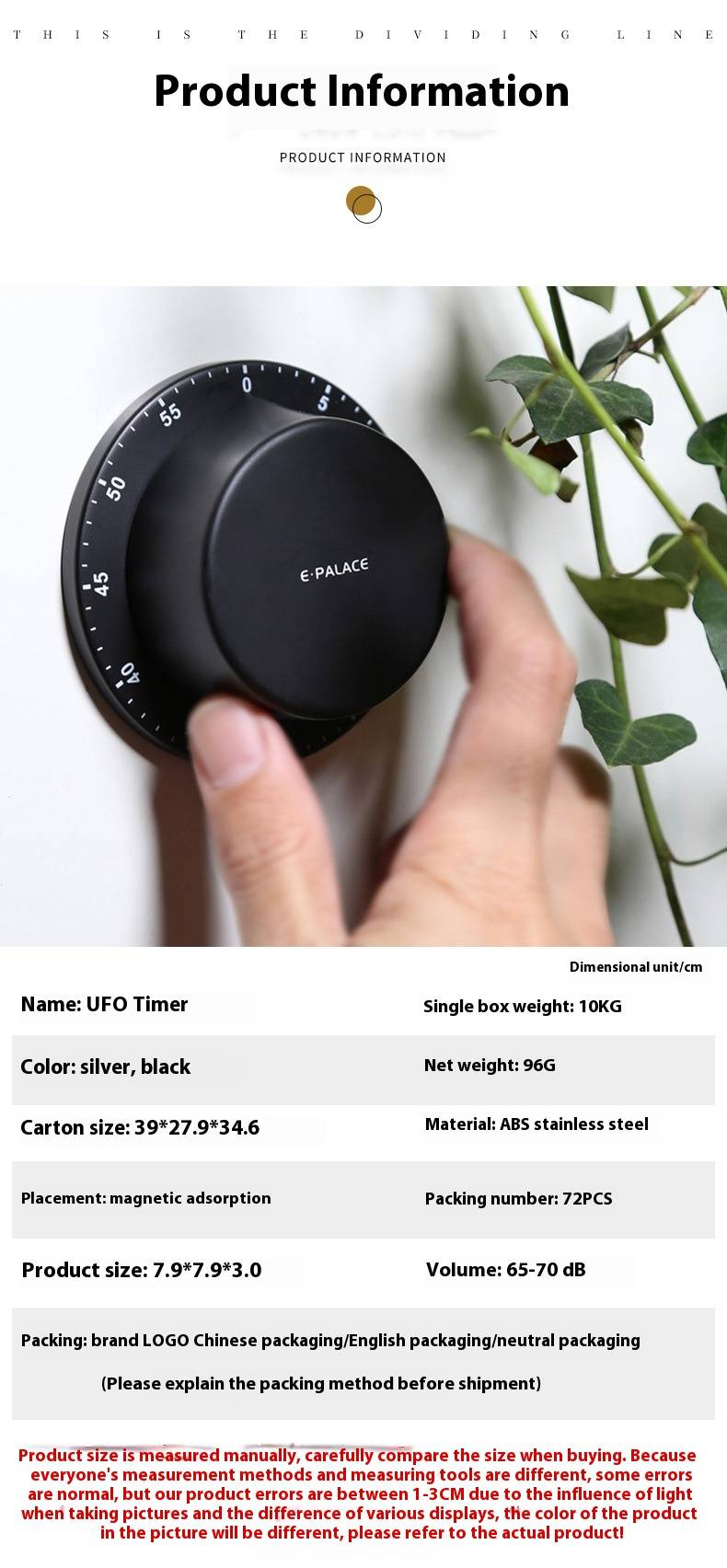 Temporizador mecánico de cocina de acero inoxidable - Alarma sonora para cocinar, hornear, estudiar y exámenes - Temporizador clásico de cuerda con base magnética y soporte_voghion.com