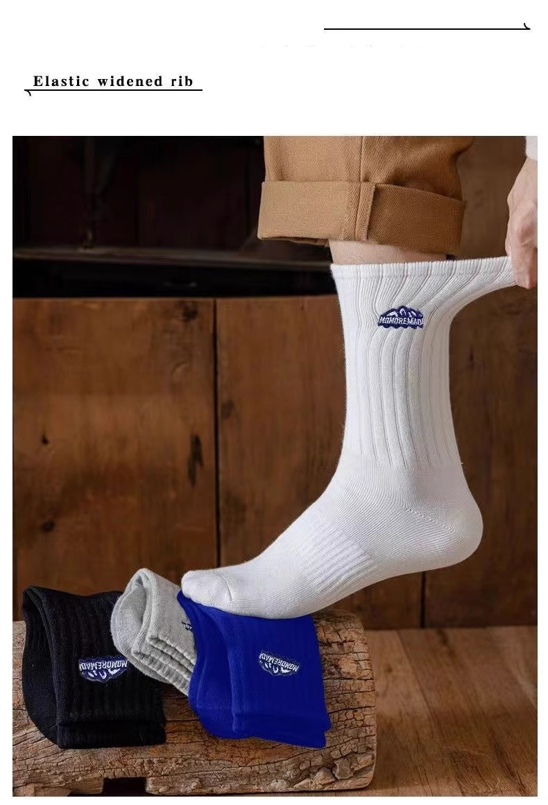 Socks Match Men And Women's Same Style Mid Tube Socks Ins Thick Line Net Red Trend Couple Autumn And Winter Style Socks_voghion.com