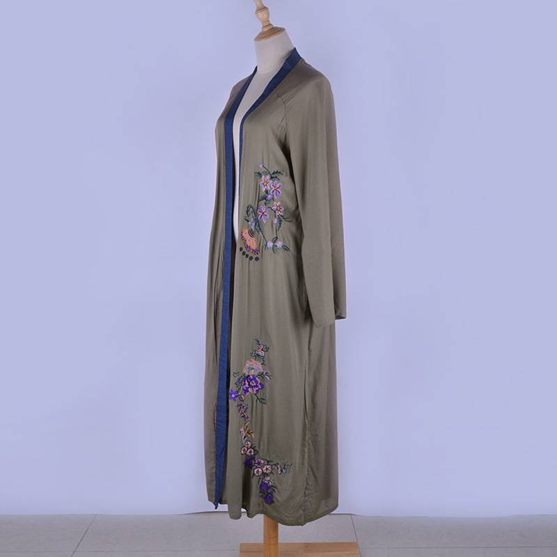 Women's Rayon Embroidered Kimono Cover-Up – Lightweight Beach Sunshade Jacket, Bikini Wrap, Boho Style_voghion.com