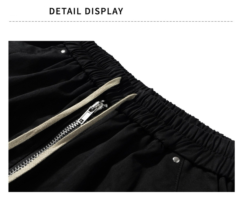 Men's Clothing Men's Utility Cargo Shorts With Drawstring Waist & Multiple Pockets - Casual Loose Fit Straight Leg 5-Inch Shorts (Black)_voghion.com