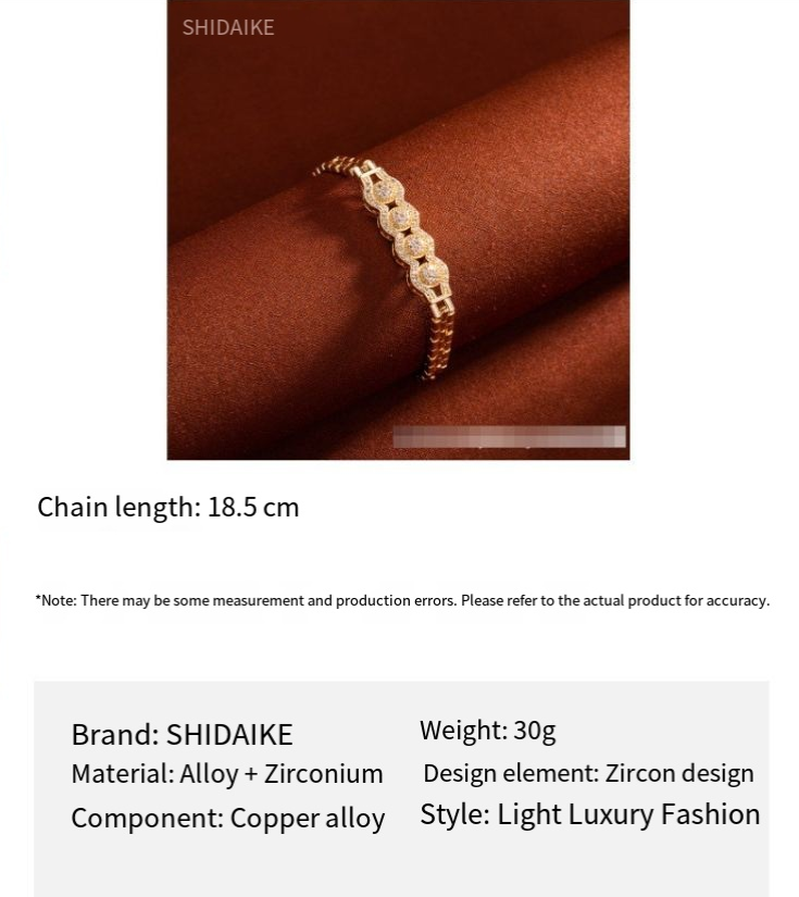 Women's Jewelry Elegant Cubic Zirconia Floral Bracelet With 18K Gold Plating, Geometric Design Stylish Everyday Wear Versatile Micro Inlaid Zircon_voghion.com