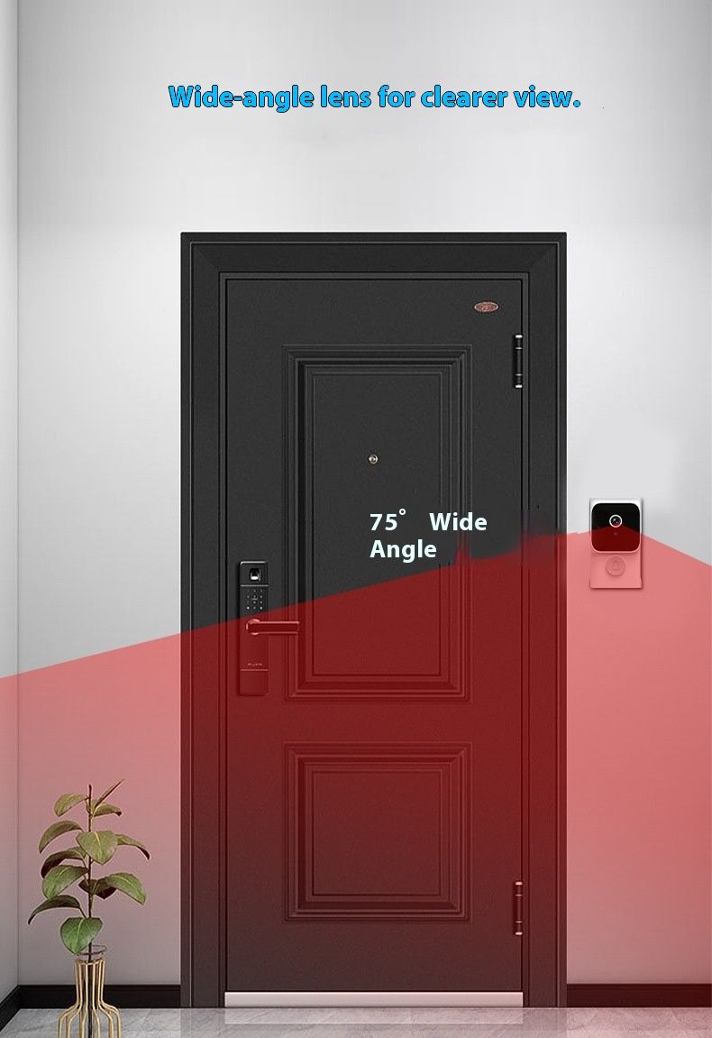 Campanello video intelligente con telecamera 480P, WiFi 2.4G, audio bidirezionale e visione notturna, campanello wireless ricaricabile per la sicurezza domestica_voghion.com