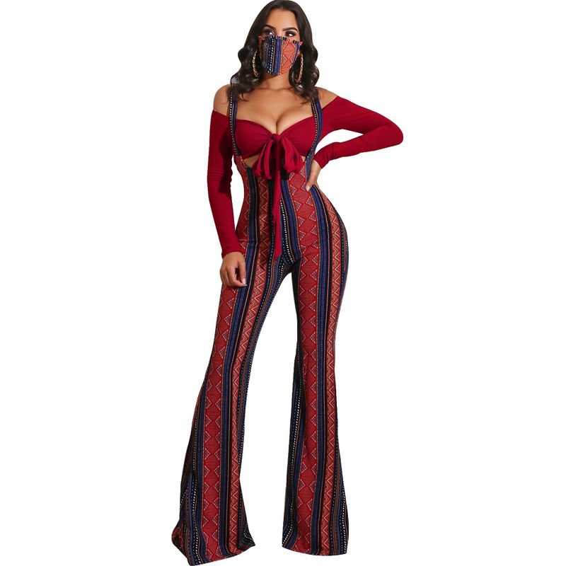 Women's sexy slim line shoulder coat plaid suspenders two-piece set_voghion.com