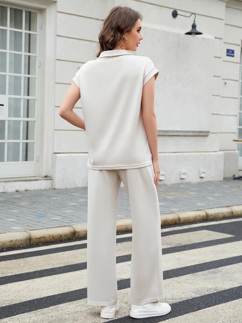 2025 neue Sommer Kleidung frauen Anzug Weste Top Casual Lange Breite Bein Hosen_voghion.com