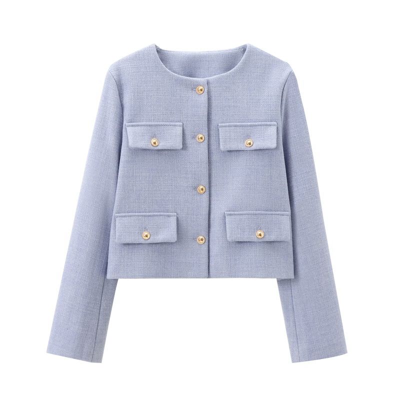 Women's Clothing fashion button decoration short suit jacket _voghion.com