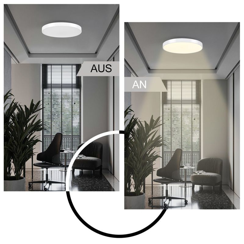 Glitzerlife LED Deckenleuchte Warmweiß Deckenlampe - 12W Badlampe IP44 Wasserdicht 21cm Rund Moderne Küchenlampe Flach Für Wohnzimmer Schlafzimmer Flur Balkon Bad_voghion.com