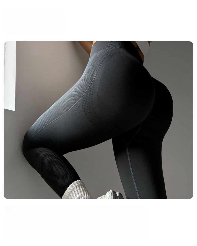 Pantaloni lunghi da yoga sportivi fitness con vita alta senza linee imbarazzanti che sollevano i glutei_voghion.com