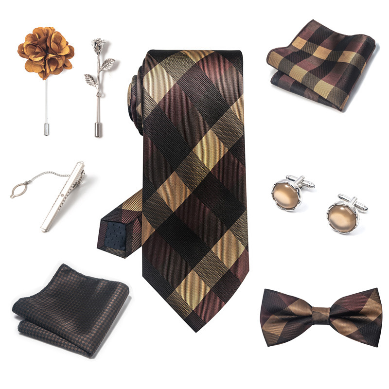 /Men's Ties & Handkerchiefs wedding groom's tie pocket square corsage gift box set men's tie ready stock wholesale_voghion.com