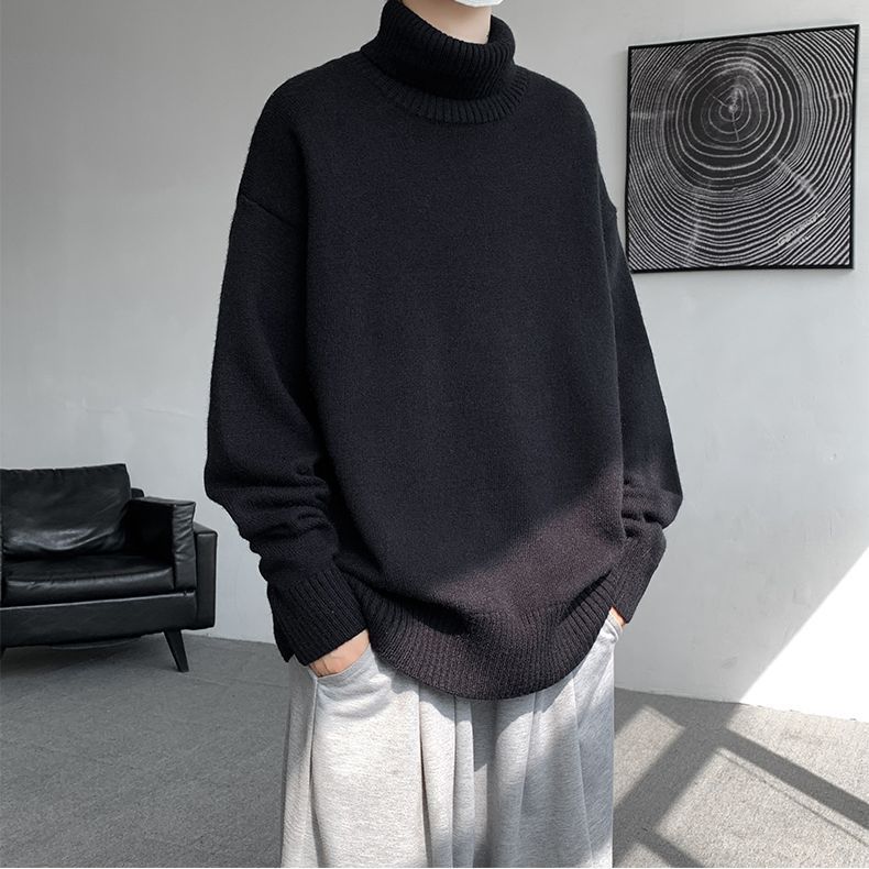 Maglione dolcevita caldo e reversibile per uomo, camicia di alta qualità per autunno e inverno, maglione lavorato a maglia alla moda in stile casual e casual._voghion.com