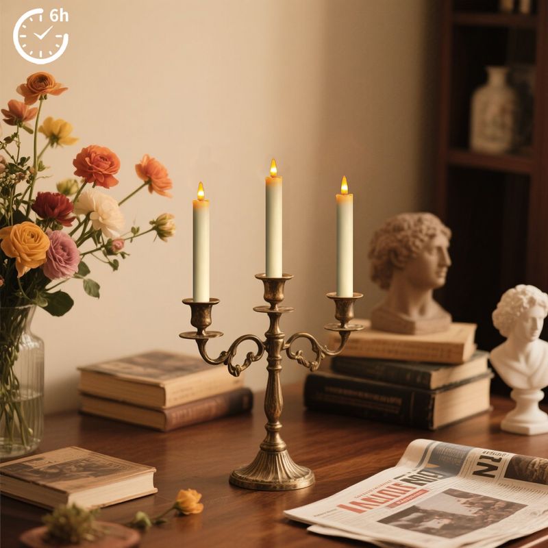 Bougies à longue tige en cire, vente transfrontalière, ambiance festive, fête de mariage, Noël, télécommande électronique_voghion.com