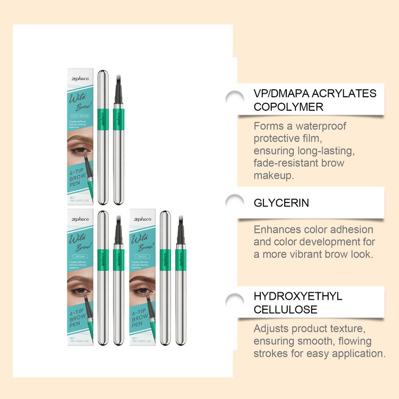 ZEPHOCO 3D Natural Four-Prong Series Beginner-Friendly Color-Intense Sweat-Proof Waterproof Wild Eyebrow Pencil_voghion.com