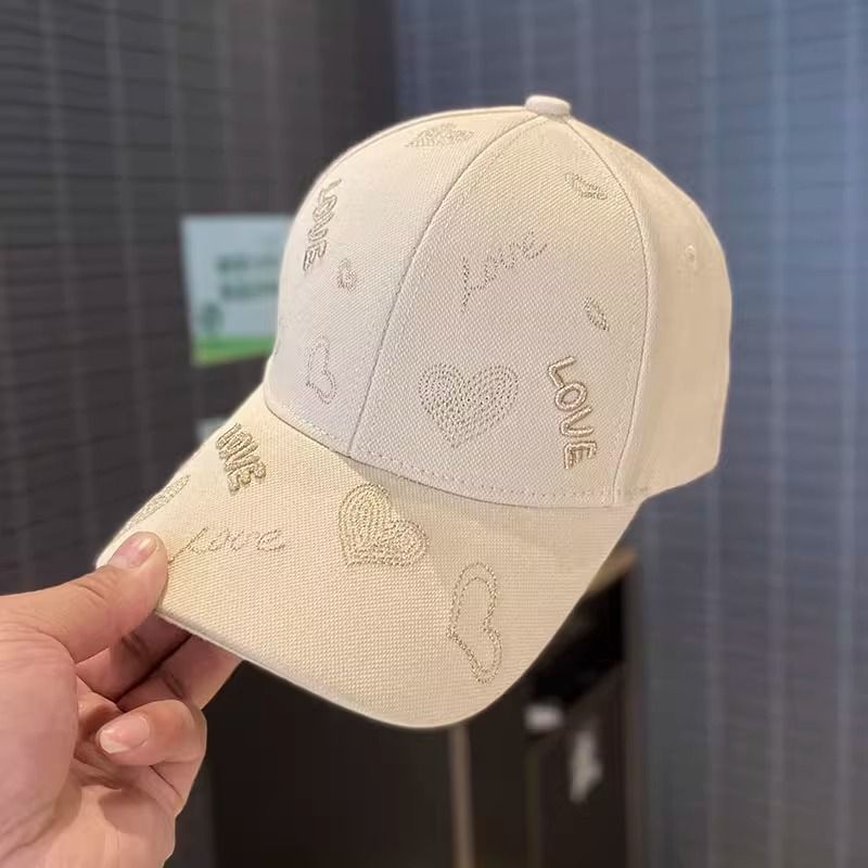 Embroidered Hard Top Duck Tongue Children's Spring Fashion Brand High Qualiy Versaile Baseball Love Couple Sunshade_voghion.com