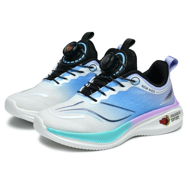 Running And Girls Autumn New Mesh Rotating Button Shock Absorption Sports Children's Shoes Students Boys_voghion.com