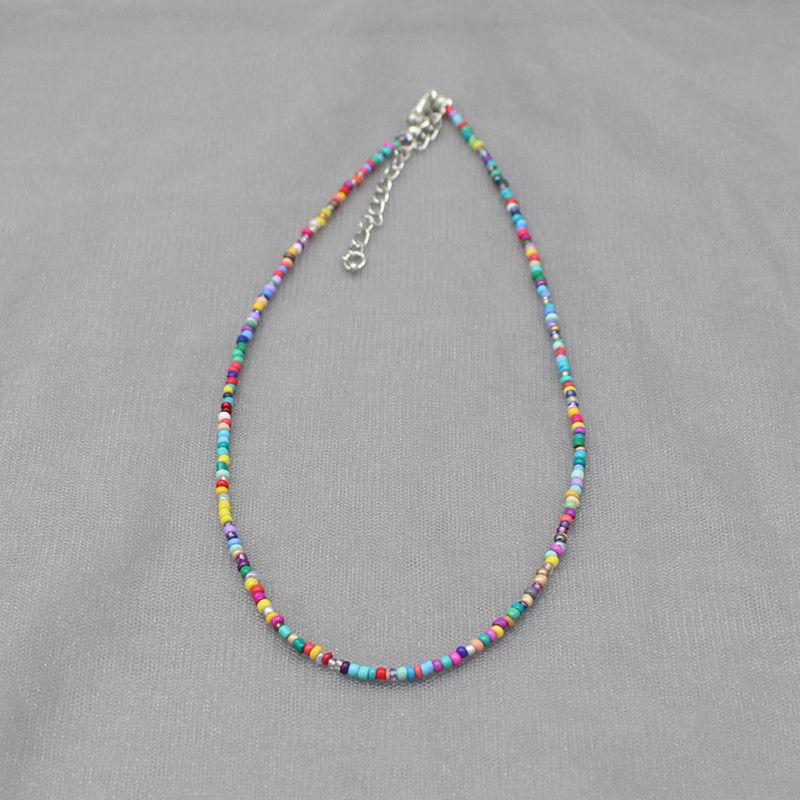 Mode Einfache Rocailles Perlen Halsband Halskette Frauen String Kragen Charme Bunte Handgemachte Böhmen Mode Schmuck Geschenk_voghion.com