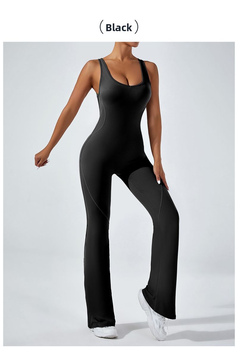 European And American Style Tight-Fitting Backless Yoga Hip-Lifting Sports Fitness Suit Wide-Leg Pants Tummy-Control_voghion.com
