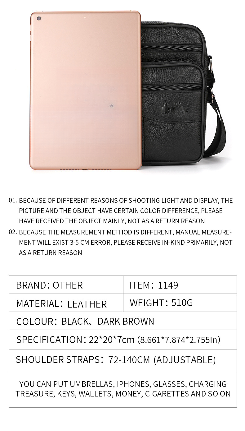 2024 Men's temperament business bag, large capacity cowhide bag, genuine leather shoulder bag, men's vertical men's bag, high-end crossbody bag_voghion.com