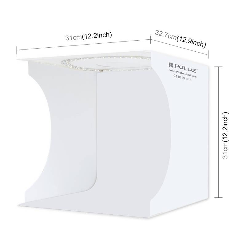 Inel de lumină portabil pliabil de 30 cm, kit de cort pentru studio foto cu fundaluri în 6 culori, dimensiuni desfășurabile: 31 cm x 31 cm x 32 cm_voghion.com