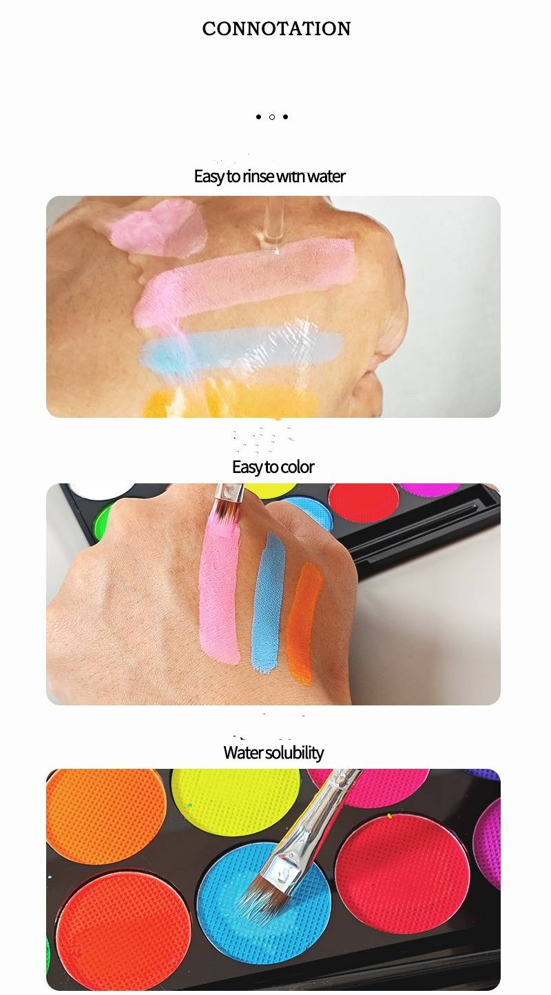 15 Farben Wasserlösliche Gesichtsfarbe Körperfarbe Modell Gesichtsfarbe Halloween Gesichts-Make-up Gesichtsfarbe auf Wasserbasis_voghion.com