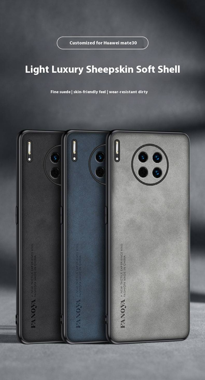 Suitable For Huawei MATE70PRO Sheepskin Leather Mobile Phone Case Honor 80 Fine Hole Matte Business P60 Skin Feel Protective Cover_voghion.com