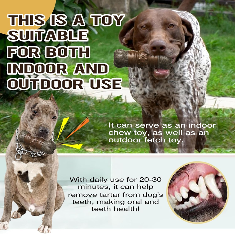 Dog Chew Toys For Large Aggressive Chewers,Cleaning Teeth,consumable Bone Squeak Toy,Coffee Wood Dog Toy,Relieving Boredom,Interacting For Large Dogs_voghion.com