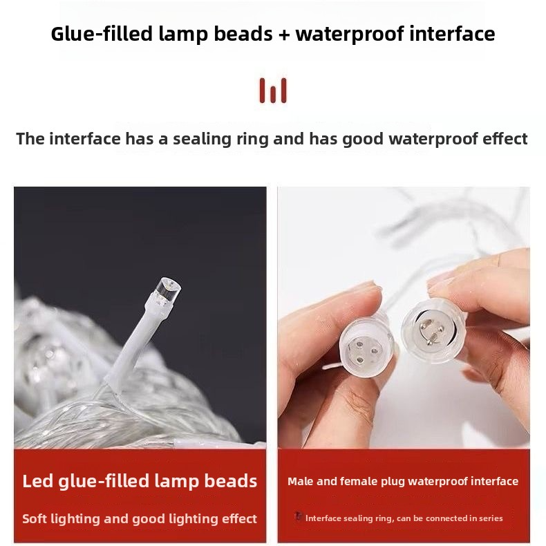 Cordão de Luzes LED Icicle à Prova D'água de 100 M - Luzes de Fada Decorativas para Interiores/Exteriores com Branco Quente e Opções de Cores para Casamentos, Jardins e Feriados_voghion.com