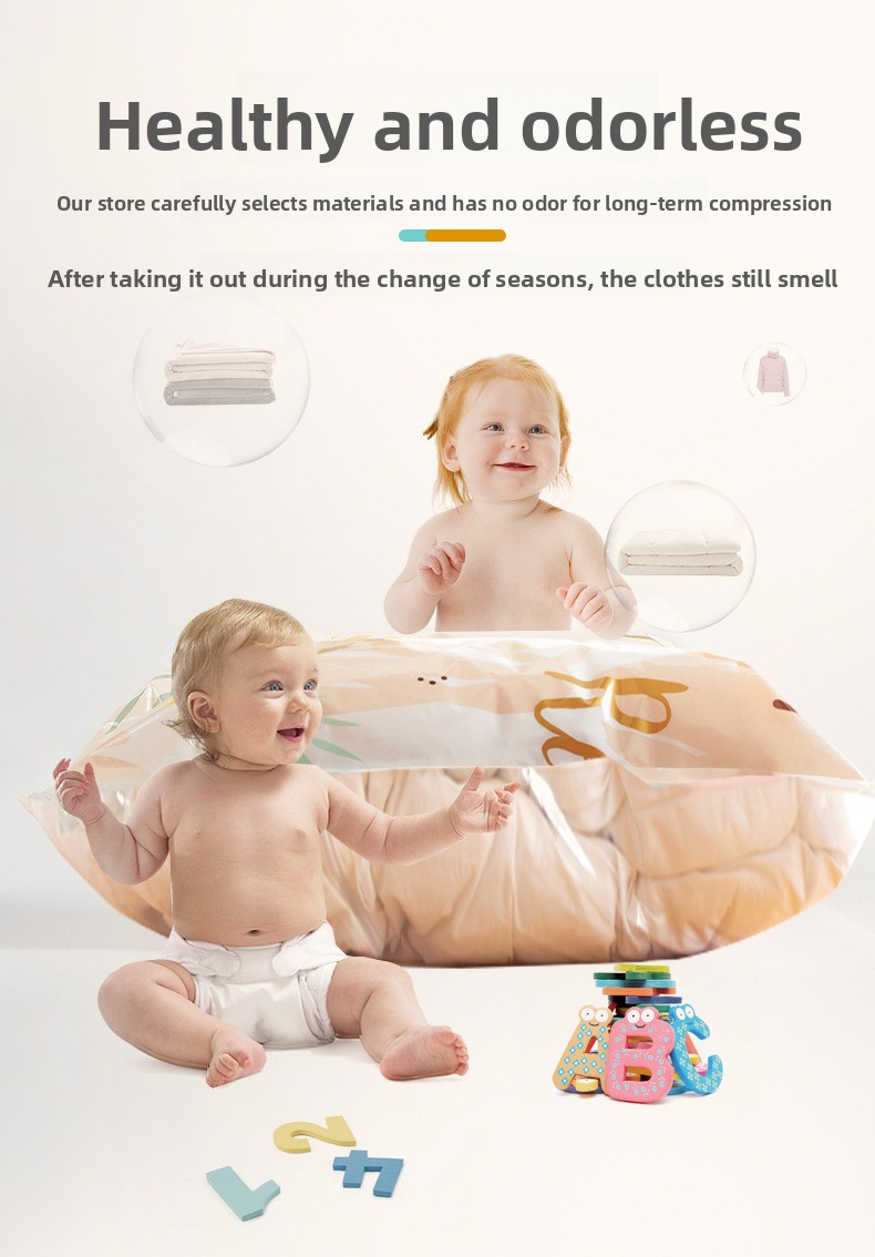 Vacuum Storage Bags With Pump - Space-Saving Compression Bags For Blankets, Clothes & Seasonal Storage (PET+PE Material, 4 Sizes: X-Large To Small)_voghion.com