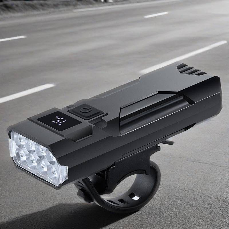 Faro anteriore per bicicletta a 8 LED, indicatore di alimentazione con ricarica USB, luce anteriore per bicicletta super luminosa, impermeabile_voghion.com