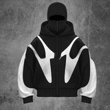 ins Trendy Brand Sweatshirt Fleece Double Hat Design Hooded Sweatshirt Autumn And Winter New Loose Y2K Sweatshirt For Men_voghion.com