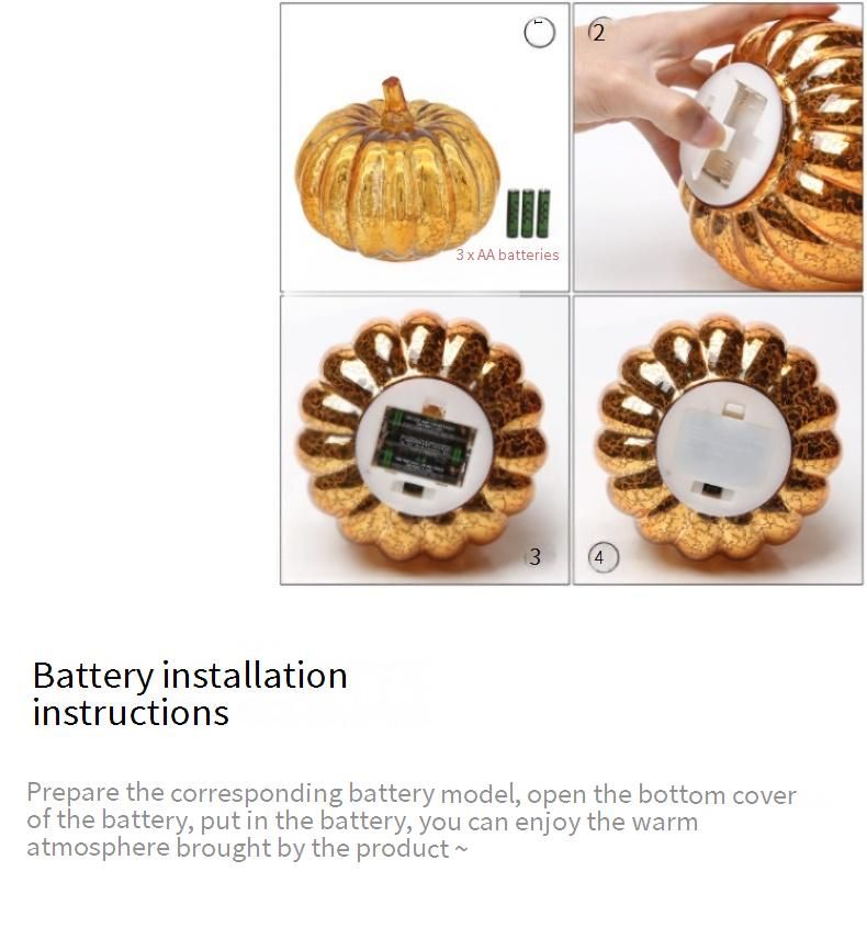 Halloween Glas Kürbis Laterne Heißer Verkauf Dekoration LED Kürbis Atmosphäre Lampe_voghion.com