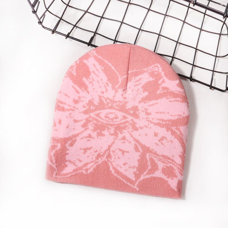 Urban Jacquard Knit Beanie - Stijlvolle unisex wintermuts met zonnebloempatroon, streetwearmode voor mannen en vrouwen_voghion.com