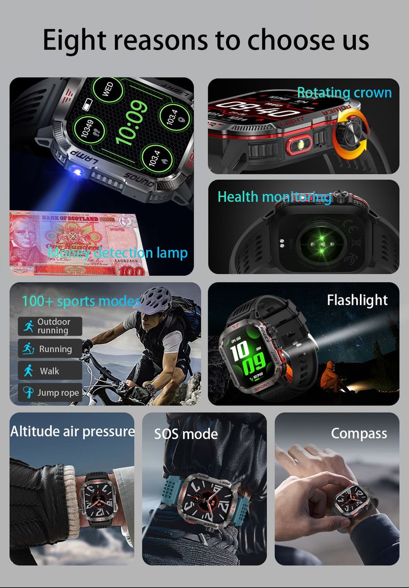 Unisex Smart Watch With Bluetooth Calling, IP68 Waterproof, Heart Rate & Blood Oxygen Monitor, 14-Day Battery Life_voghion.com