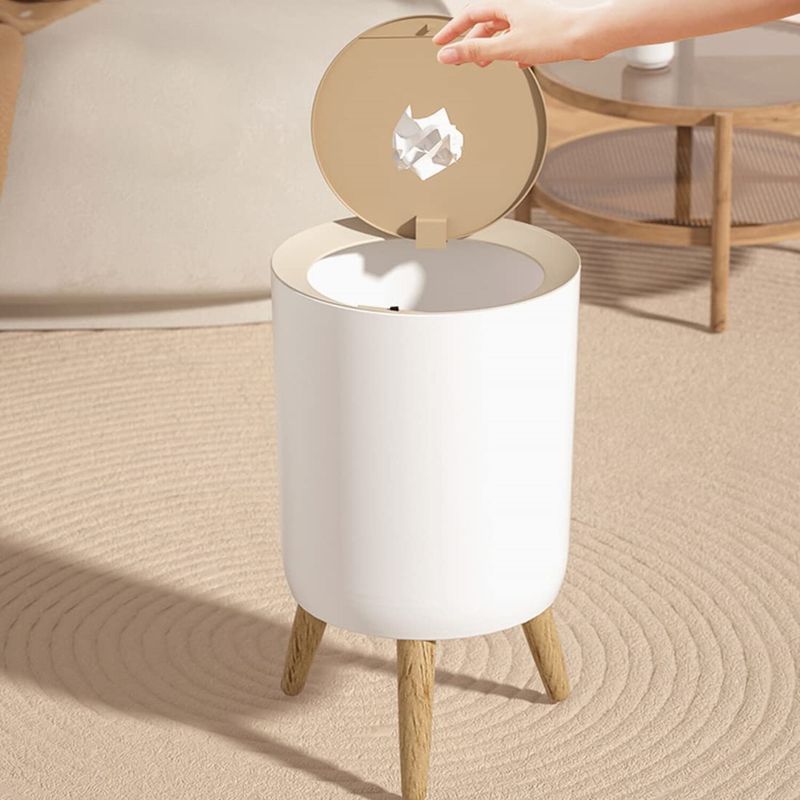 Trash Bin, Dog-Proof Rubbish Can Dustbin, Press Lid Lock Button, Garbage Basket_voghion.com