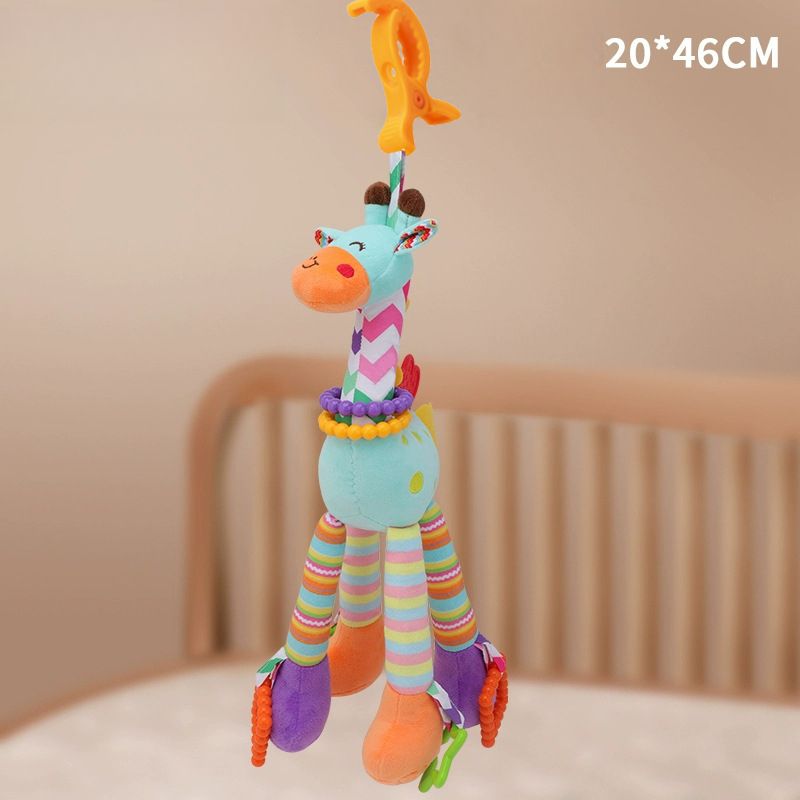 Juguetes para bebés de 0 a 6 meses, carrito de jirafa, cama, campanas colgantes, carrito de peluche para bebé, colgante, muñeca relajante_voghion.com