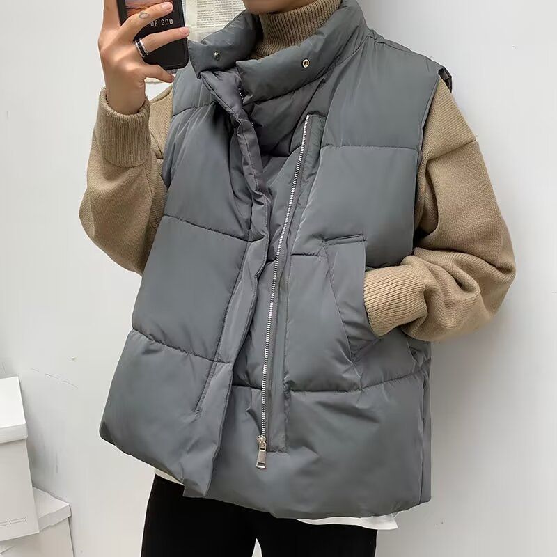 Winter Baumwolljacke Herrenmarke Vielseitige ärmellose Leibchen Koreanische Version Trendy Loose Weste_voghion.com