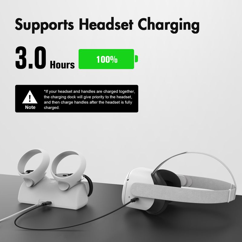 Ladestation für Oculus Quest 2 VR-Headset, Schnellladestation, Brillen-/Touch-Controller-Halterung für Oculus Quest 2-Zubehör_voghion.com