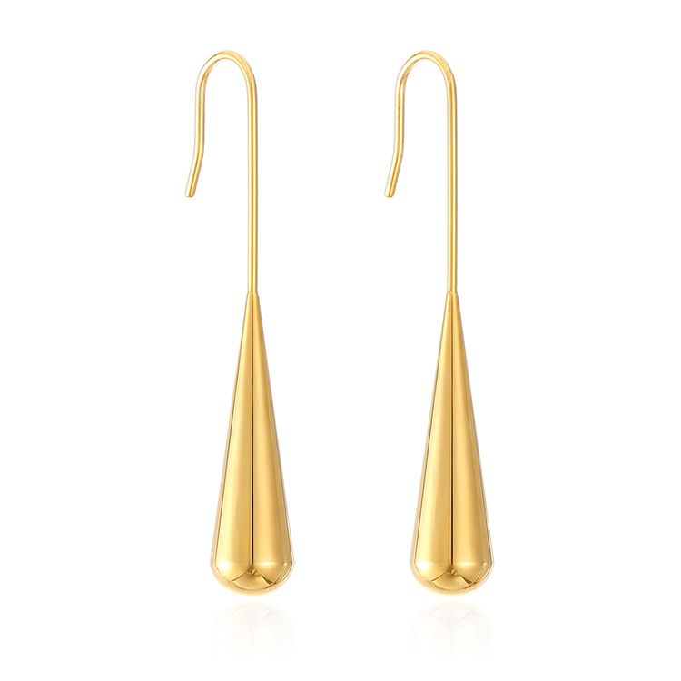 Orecchini da donna in acciaio al titanio irregolare, di alta qualità, in acciaio inossidabile, minimalisti francesi, con goccia d'acqua_voghion.com
