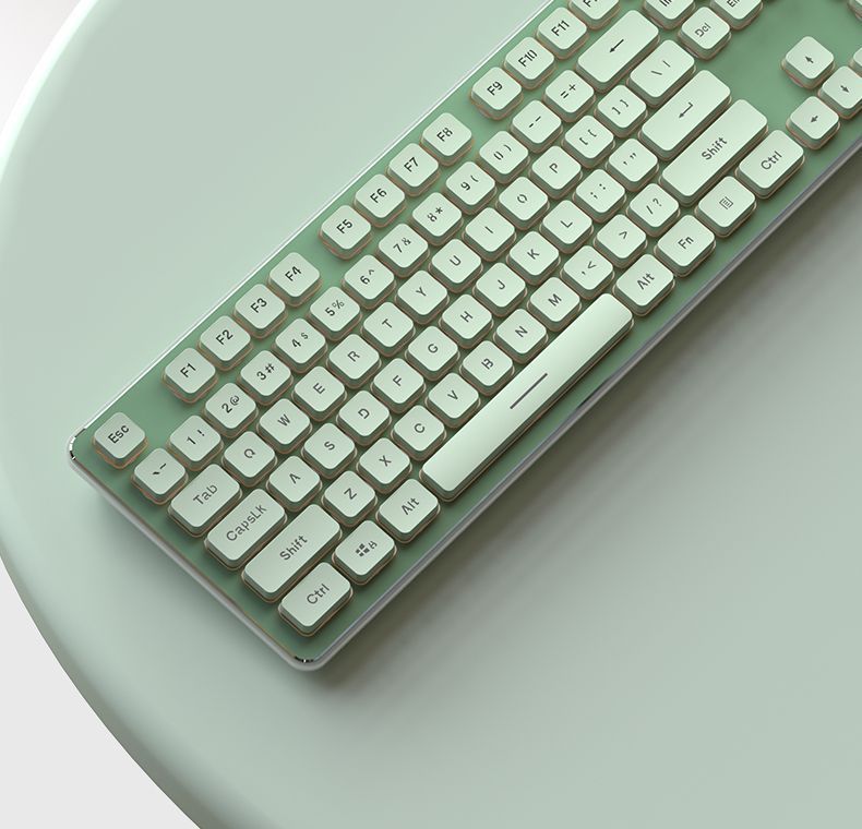 LT820 Ultra-Quiet Mechanical Feel Wired Illuminated Computer Tablet Girls Office Keyboard And Mouse Set Wireless_voghion.com