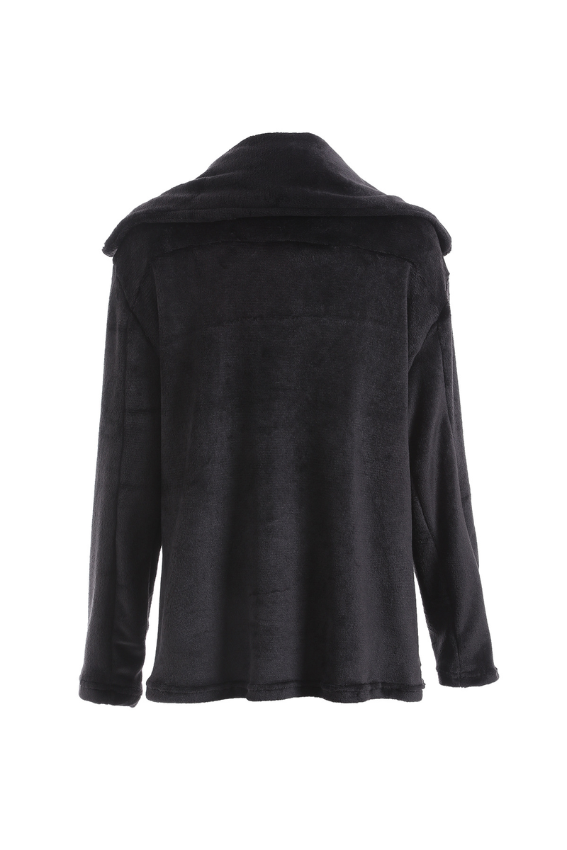 Women's Clothing Autumn and Winter Jacket Sexy Plush Lapel Slim Jacket_voghion.com