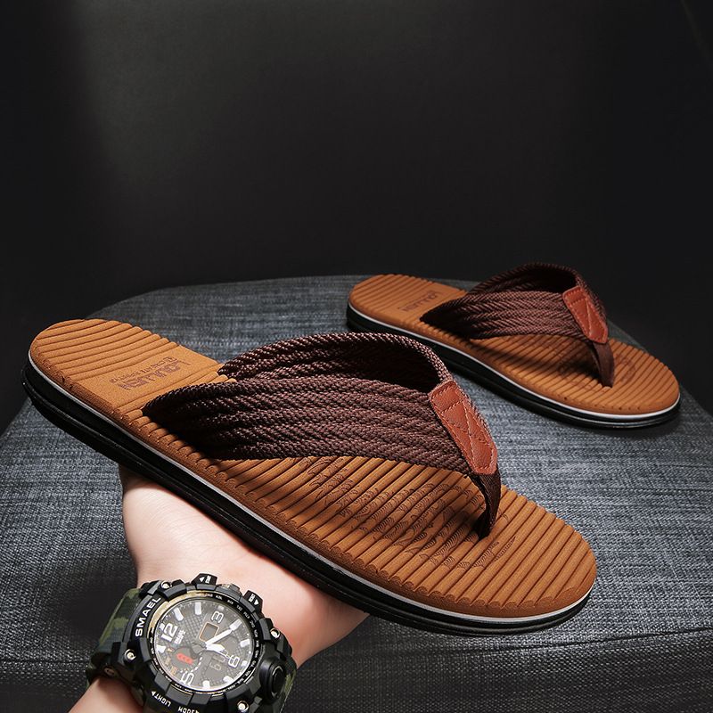 Nuove infradito da uomo alla moda con suola in gomma per ciabatte da spiaggia estive, sandali oversize_voghion.com
