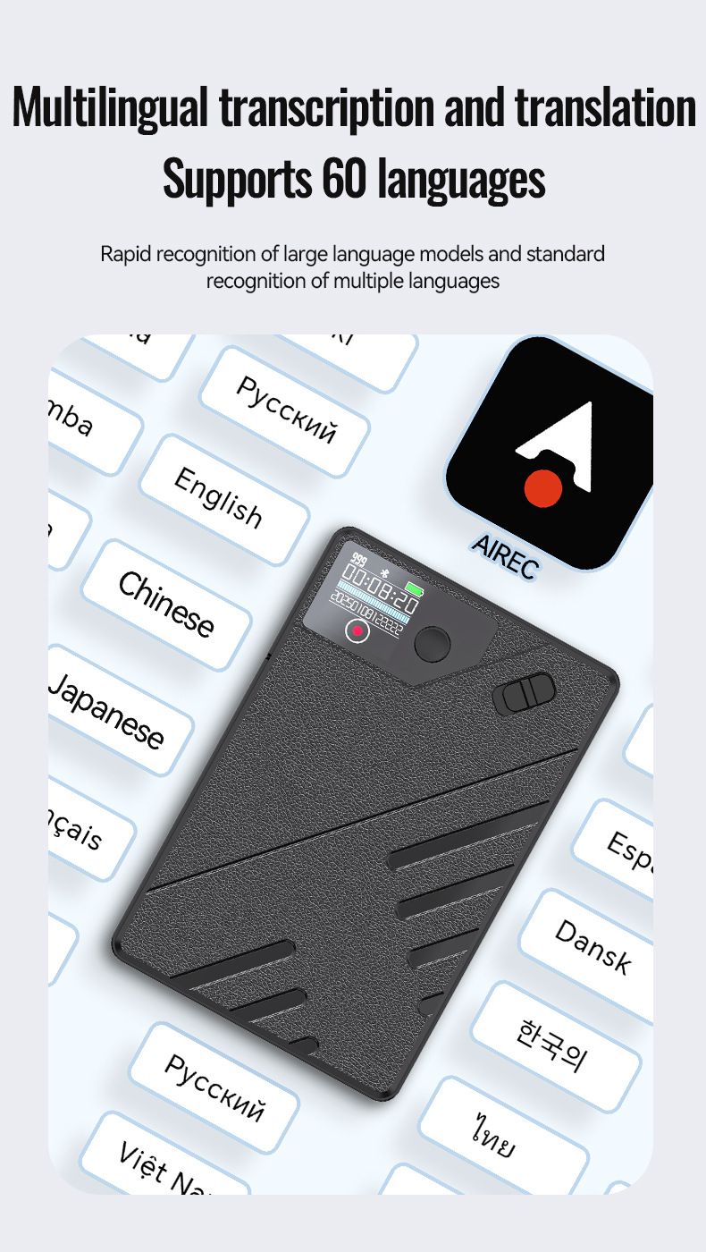 Grenzüberschreitender neuer A5AI-Recorder mit Bildschirm-ChatGPT Smart Transcription Translation Recorder APP Control Recorder_voghion.com